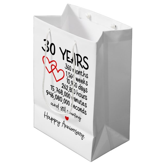 Cute 30th Year anniversary party  Medium Gift Bag (Front Angled)