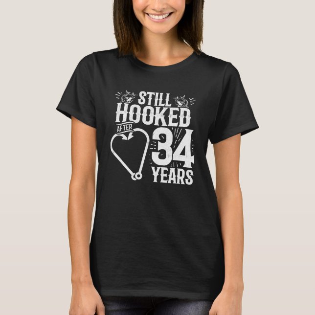 Cute 34th Anniversary Couples Married 34 Years T-Shirt (Front)