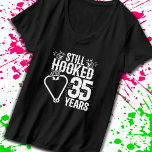 Cute 35th Anniversary Couples Married 35 Years T-Shirt<br><div class="desc">This fun 35th wedding anniversary design is perfect for fishing couples that have been married for 35 years and are still hooked on each other & love to go fishing! Great for a 35th wedding anniversary party to celebrate 35 years of marriage! Features "Still Hooked After 35 Years" wedding anniversary...</div>