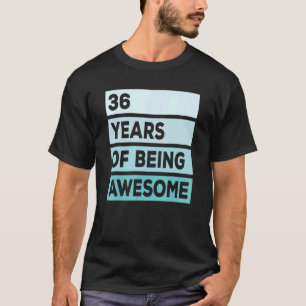 Cute 36 Years Of Being Awesome Turquoise 36th Birt T-Shirt