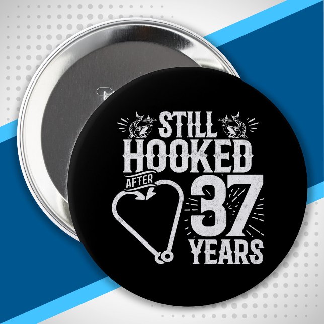 Cute 37th Anniversary Couples Married 37 Years 10 Cm Round Badge (Creator Uploaded)