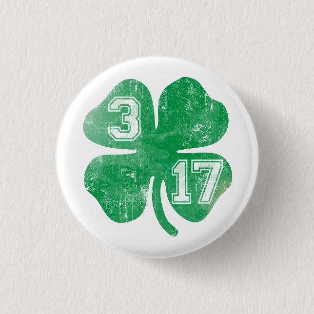 Cute 3/17 St Patrick's Day Shamrock 3 Cm Round Badge (Front)