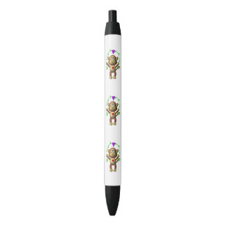 Cute 3-D Look Monkey with a Grapevine Jump-Rope Black Ink Pen