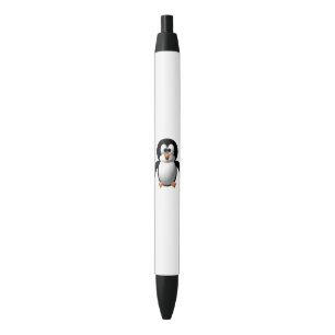 Cute 3-D Look Perky Penguin Black Ink Pen