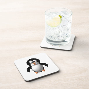Cute 3-D Look Perky Penguin Coaster
