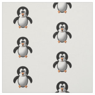 Cute 3-D Look Perky Penguin Fabric