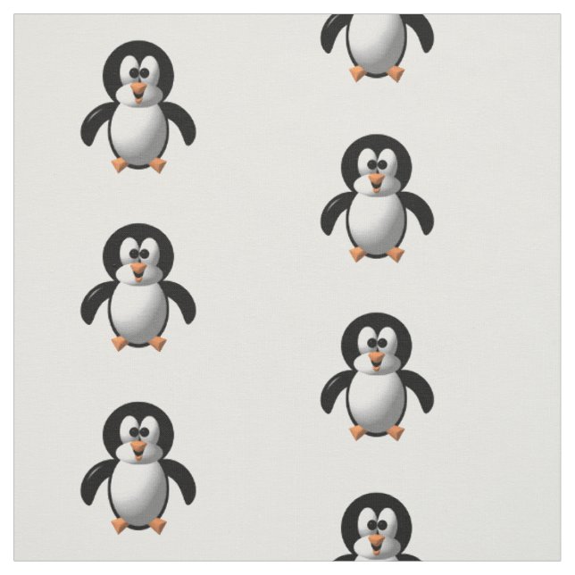Cute 3-D Look Perky Penguin Fabric (Swatch)