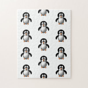 Cute 3-D Look Perky Penguin Jigsaw Puzzle