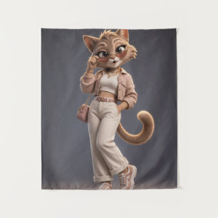 Cute 3D Animated Cat Fleece Blanket for Kids - Sof Tapestry