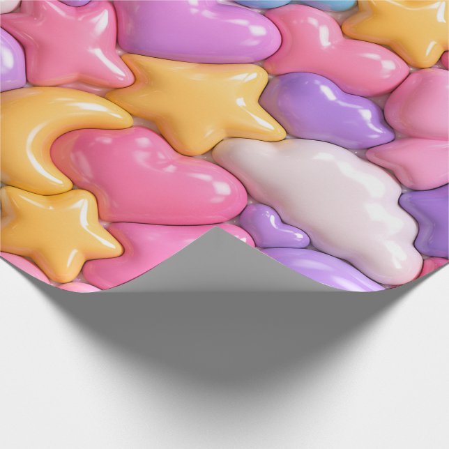 Cute 3D Candy Full Pattern Wrapping Paper (Corner)