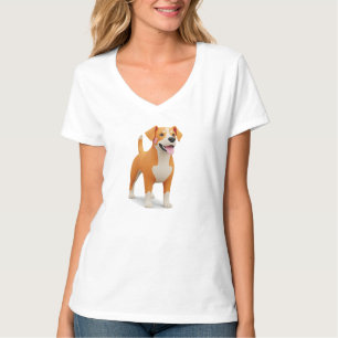 Cute 3D Cartoon Dog Character Isolated T-Shirt