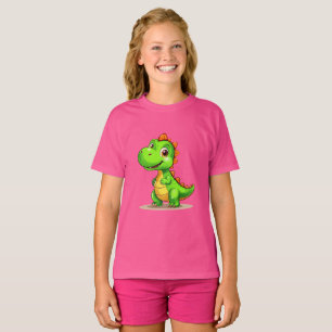 Cute 3D Digital Paint Baby Dinosaur Kids T-Shirt