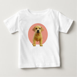Cute 3D Golden Retriever Puppy Character Baby T-Shirt
