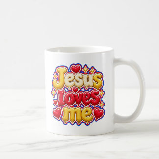 Cute 3D Jesus Loves Me Bubble Letters Kids Coffee Mug