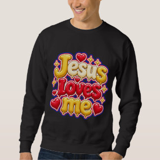 Cute 3D Jesus Loves Me Bubble Letters Kids Sweatshirt