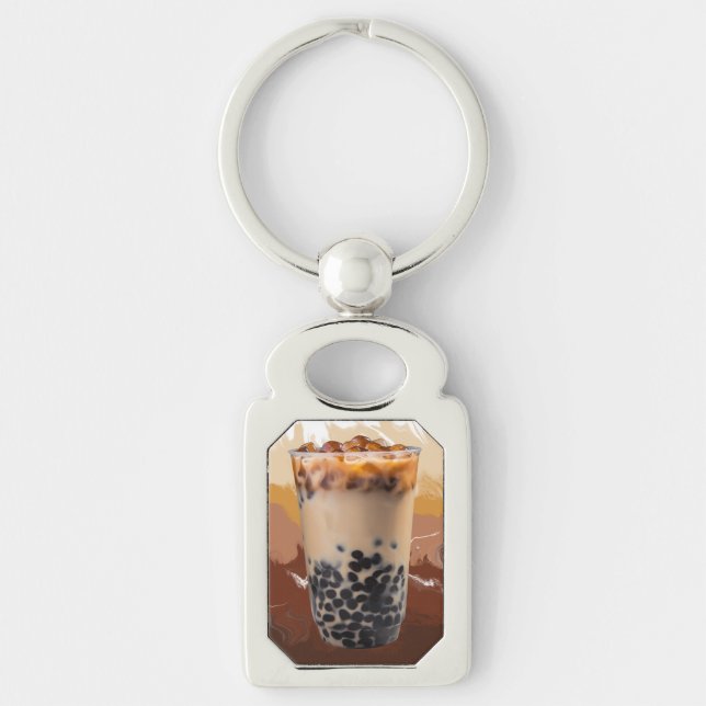 Cute 3D Milk Tea Design – Boba Lover Aesthetic Key Ring (Front)