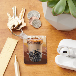 Cute 3D Milk Tea Design – Boba Lover Aesthetic Key Ring