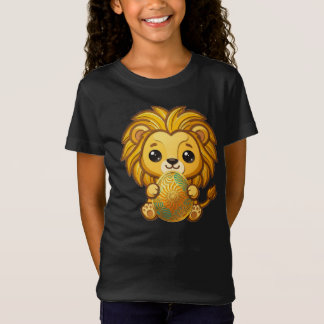 Cute 3D Paper Cut Lion with Ornate Mandala Easter  T-Shirt