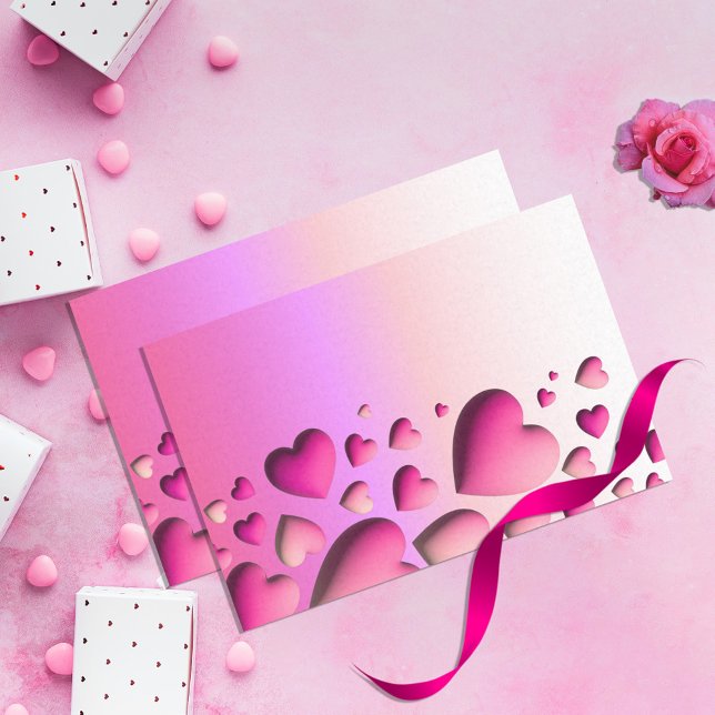 Cute 3D Pink Hearts Valentine's Decoupage Tissue Paper (Creator Uploaded)