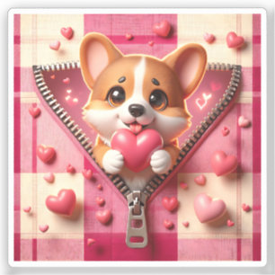 Cute 3D Puppy in a Pink and White Background (24)