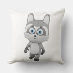 Cute 3D Racoon Cartoon Character Graphic Cushion