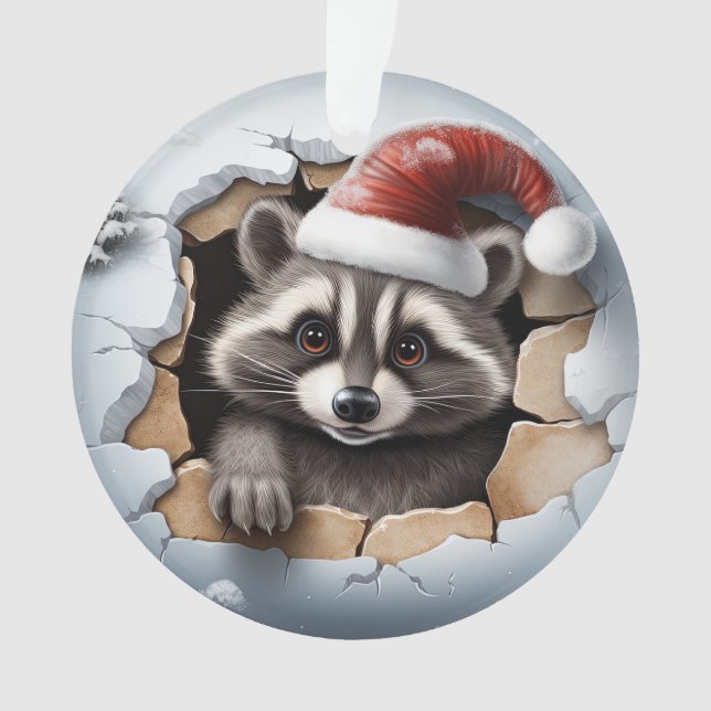 Cute 3D Racoon Ornament (Front)