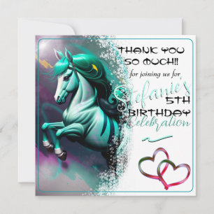 Cute 3D Spirit Pony24 Birthday Thank you Card