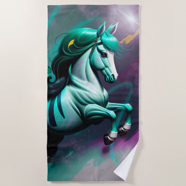 Cute 3d Spirit Pony 24 Beach Towel (Front)