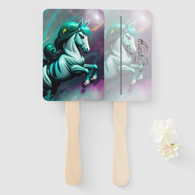 Cute 3D Spirit Pony 24 Hand Fan (Front and Back)