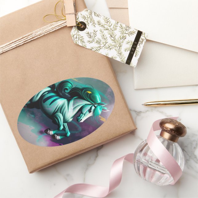 Cute 3D Spirit Pony 24 Oval Sticker (Gifting)