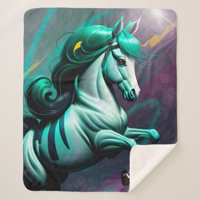 Cute 3d Spirit Pony 24 Sherpa Blanket (Front)