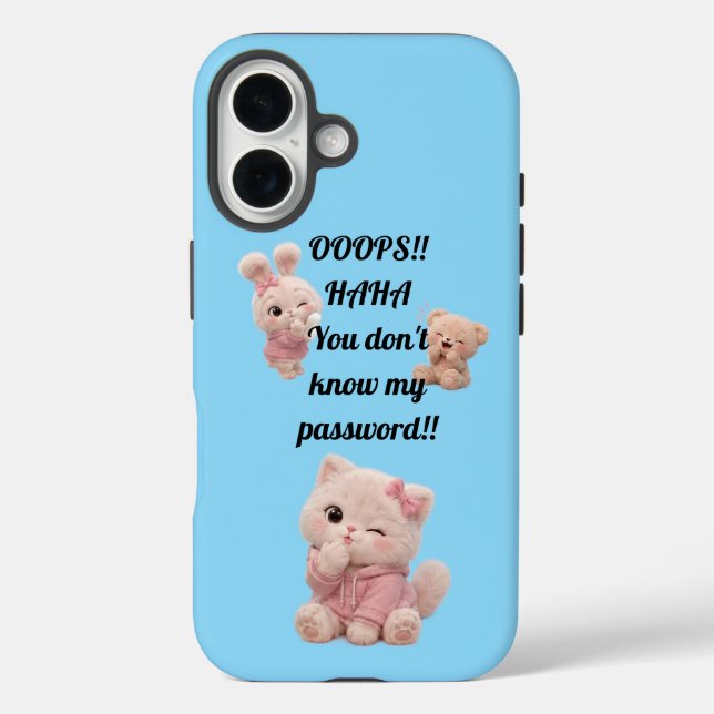 Cute 3D Teddy Bear Cat Bunny phone case (Back)