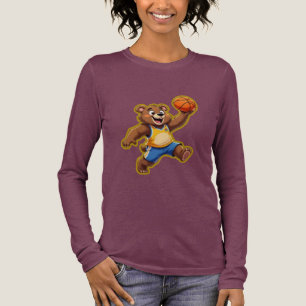 Cute 3D Teddy Bear Playing Basketball – Adorable S Tri-Blend Shirt