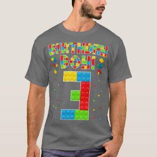 Cute 3th Birthday 3 Years Old Block Building Boys T-Shirt