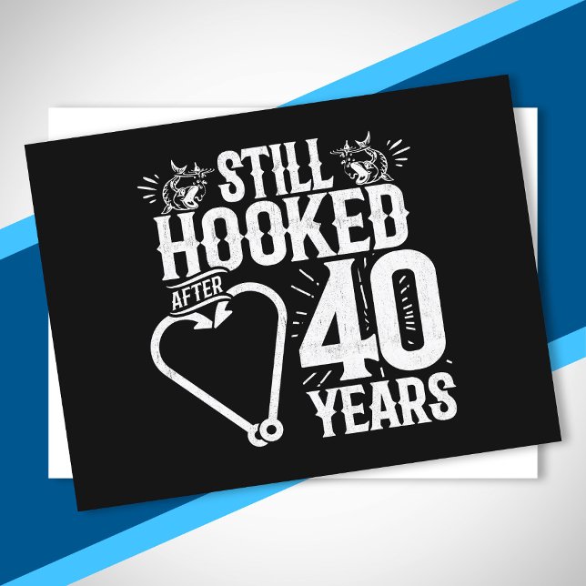 Cute 40th Anniversary Couples Married 40 Years Postcard (Creator Uploaded)