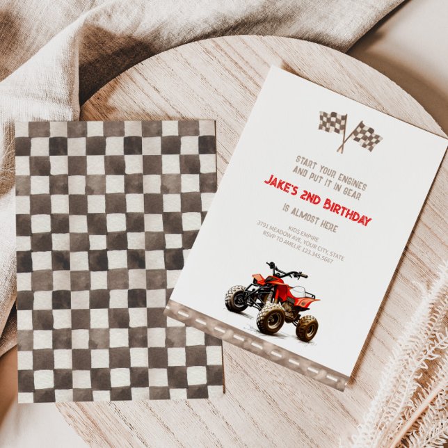 Cute 4 Wheeler Bike Birthday Invitation  (Creator Uploaded)