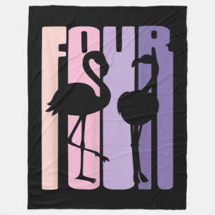 Cute 4th Birthday Gift I Flamingo I 4 Years Old Fleece Blanket