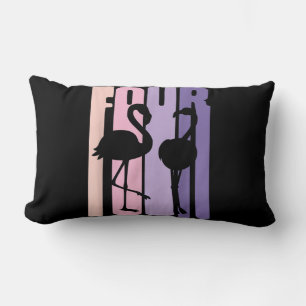 Cute 4th Birthday Gift I Flamingo I 4 Years Old Lumbar Cushion