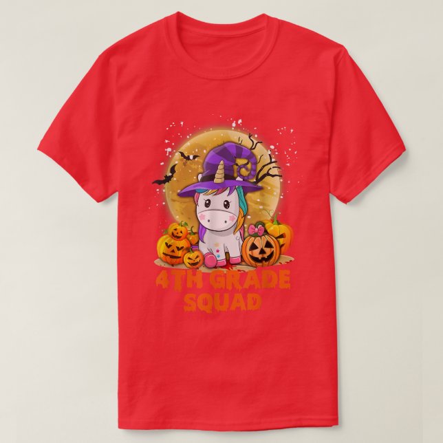 Cute 4th Grade Squad Unicorn Halloween Costume Kid T-Shirt (Design Front)