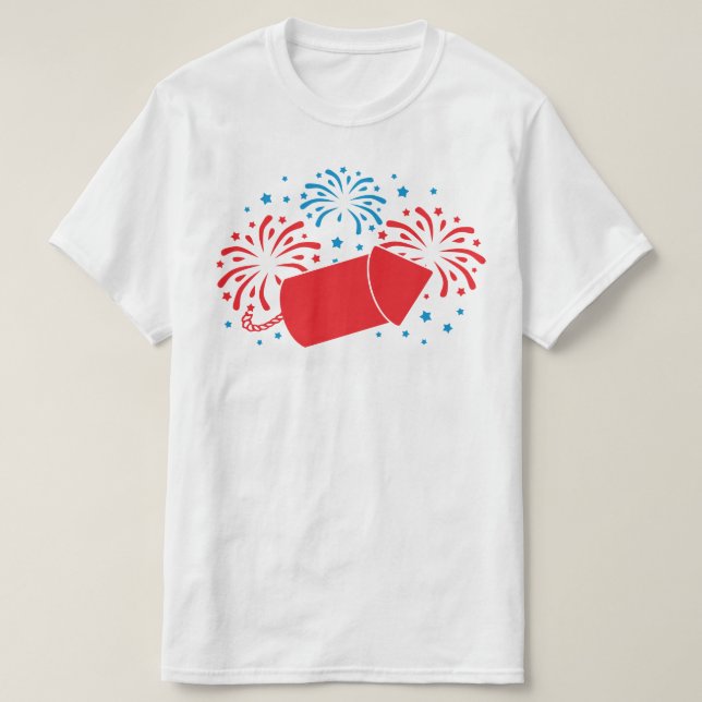 Cute 4th Of July Fireworks T-Shirt (Design Front)