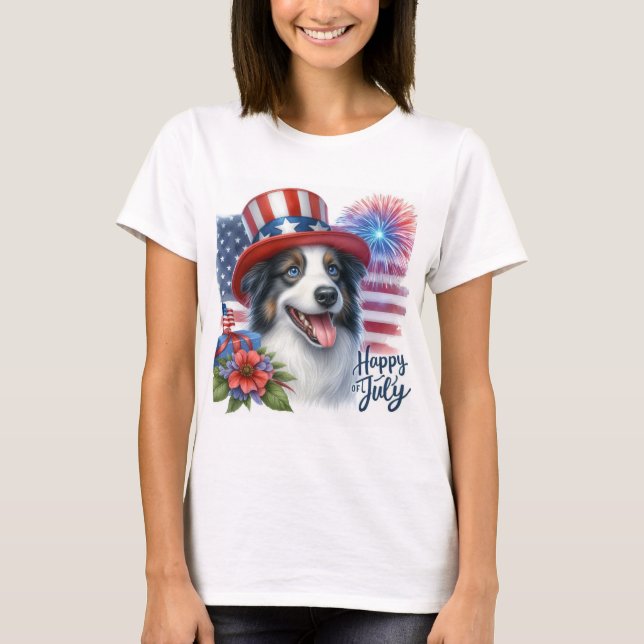 Cute 4th of July Patriotic Red White Blue T-Shirt (Front)