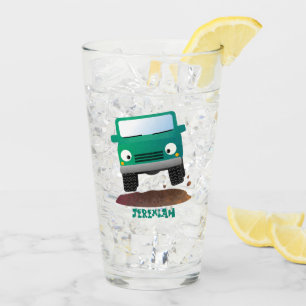 Cute 4X4 offroad vehicle cartoon car  Glass