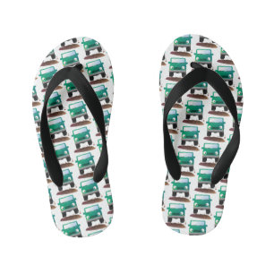 Cute 4X4 offroad vehicle cartoon car Kid's Jandals