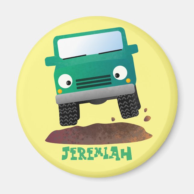 Cute 4X4 offroad vehicle cartoon car Magnet (Front)