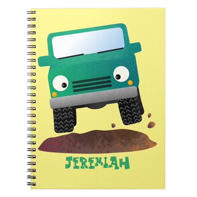 Cute 4X4 offroad vehicle cartoon car Notebook (Front)