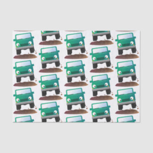 Cute 4X4 offroad vehicle cartoon car Tissue Paper