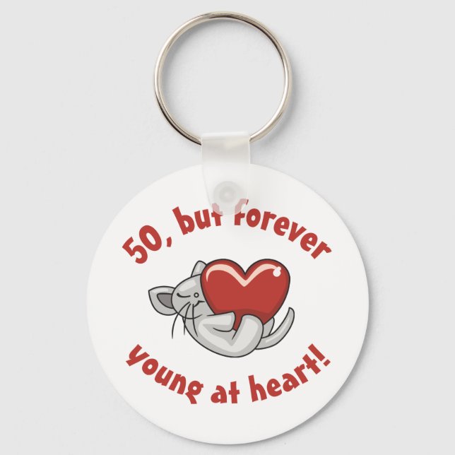 Cute 50th Birthday Gifts Key Ring (Front)