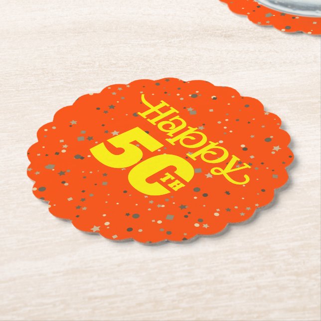 CUTE 50th birthday  Paper Coaster (Angled)