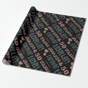 Cute 50th Wedding Anniversary Wrapping Paper
