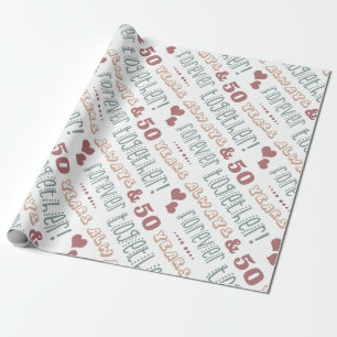 Cute 50th Wedding Anniversary Wrapping Paper